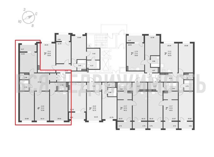 3-комнатная квартира, 92.59кв.м - изображение 1