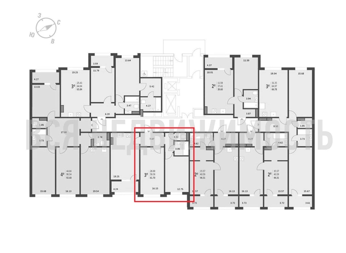 2-комнатная квартира, 61.7кв.м - изображение 1