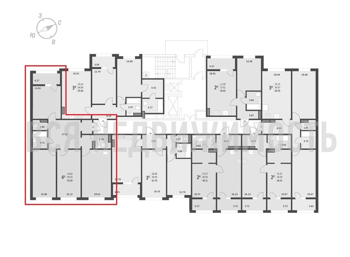 3-комнатная квартира, 92.68кв.м - изображение 1