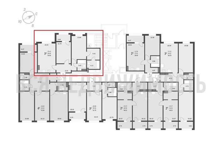 2-комнатная квартира, 66.3кв.м - изображение 1