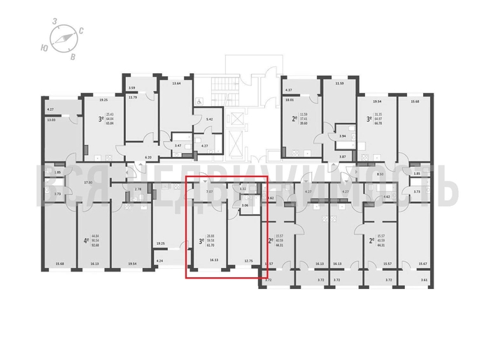 2-комнатная квартира, 62.9кв.м - изображение 1