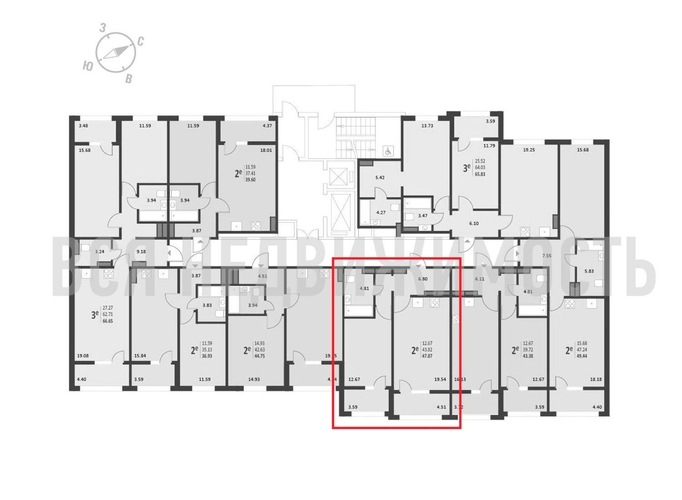 1-комнатная квартира, 47.72кв.м - изображение 1