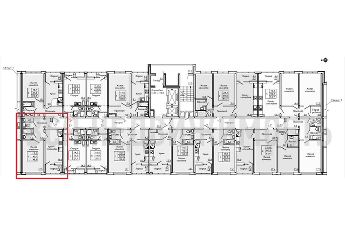 1-комнатная квартира, 46.9кв.м - изображение 1