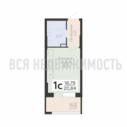 квартира-студия, 20,84кв.м. - изображение 1