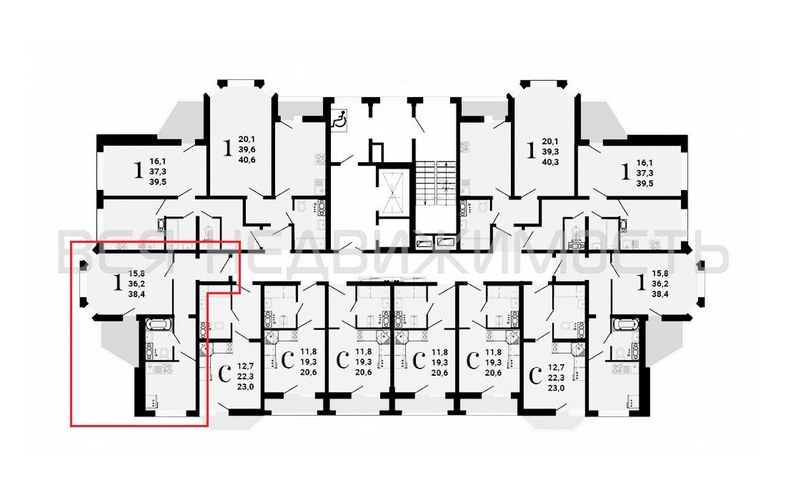 1-комнатная квартира, 38.4кв.м - изображение 1