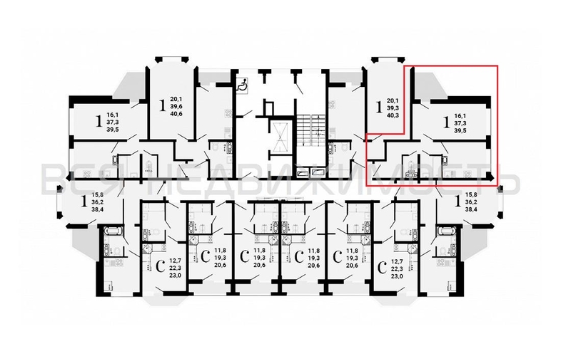 1-комнатная квартира, 39.5кв.м - изображение 1