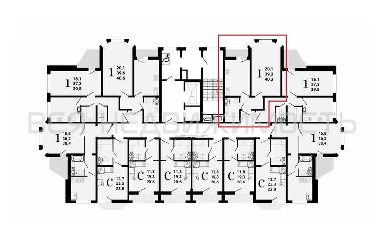 1-комнатная квартира, 40.3кв.м - изображение 1