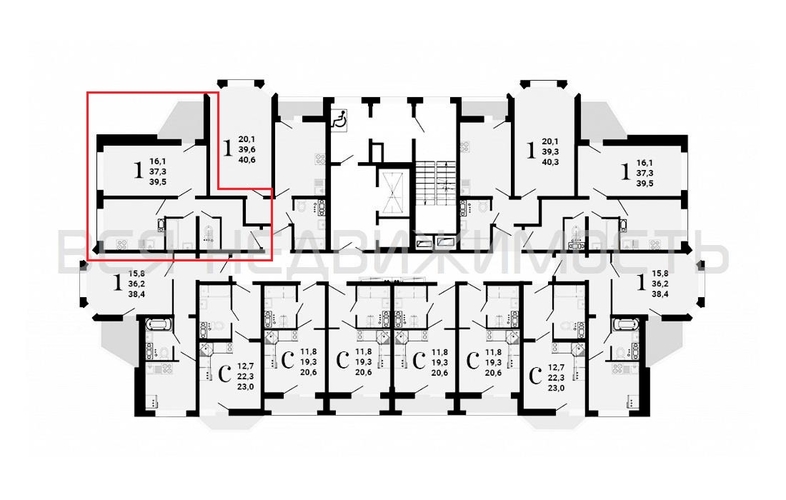 1-комнатная квартира, 39.5кв.м - изображение 1