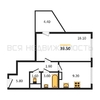 1-комнатная квартира, 39.5кв.м - изображение 1