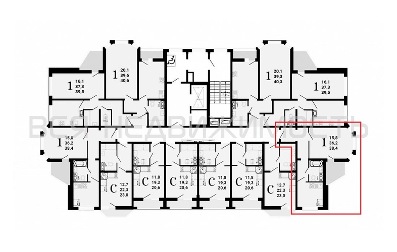 1-комнатная квартира, 38.4кв.м - изображение 1