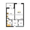 1-комнатная квартира, 41.01кв.м - изображение 1
