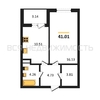 1-комнатная квартира, 41.01кв.м - изображение 1