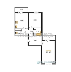 2-комнатная квартира, 66.2кв.м 2-комнатная квартира, 66.2кв.м - изображение 1