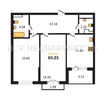 2-комнатная квартира, 65.01кв.м - изображение 1