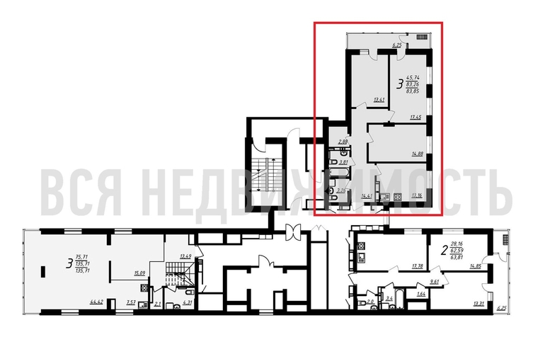 3-комнатная квартира, 83.85кв.м - изображение 1