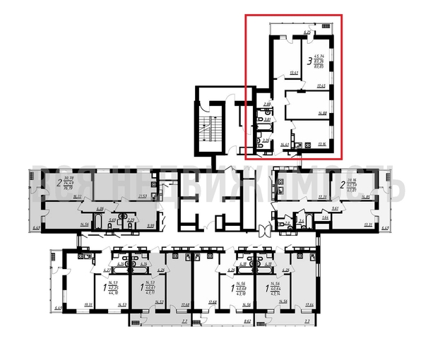 3-комнатная квартира, 83.85кв.м - изображение 1