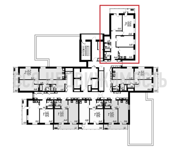 3-комнатная квартира, 83.85кв.м - изображение 1