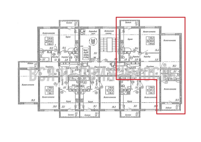 3-комнатная квартира, 85.6кв.м - изображение 1