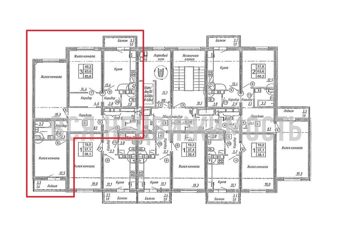 3-комнатная квартира, 85.6кв.м - изображение 1