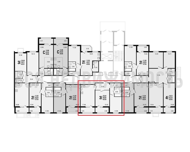 2-комнатная квартира, 60.89кв.м - изображение 1