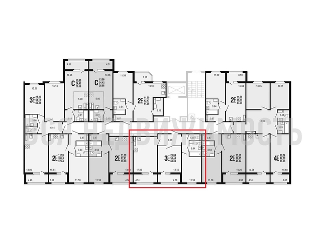 2-комнатная квартира, 60.89кв.м - изображение 1