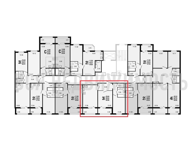 2-комнатная квартира, 60.89кв.м - изображение 1