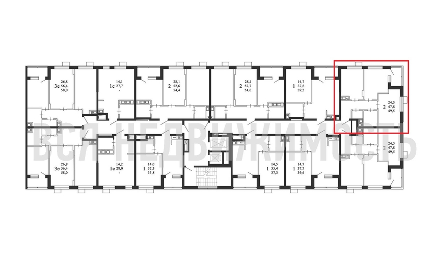 2-комнатная квартира, 49.5кв.м - изображение 1