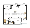 2-комнатная квартира, 58кв.м - изображение 1 2-комнатная квартира, 58кв.м - изображение 1