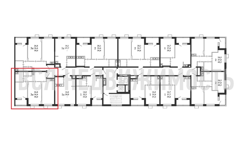 2-комнатная квартира, 58кв.м - изображение 1