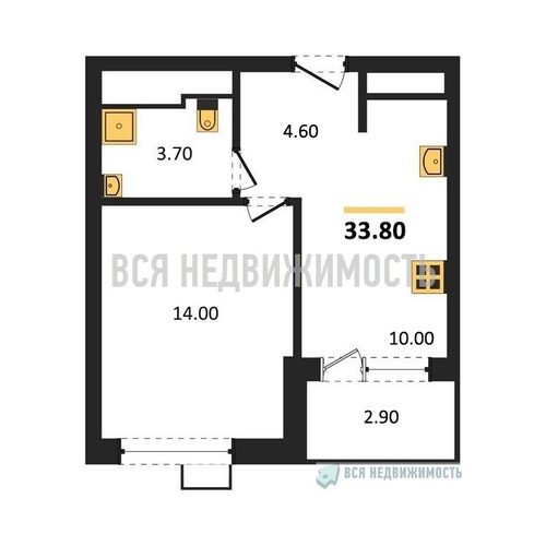 1-комнатная квартира, 33.8кв.м - изображение 0