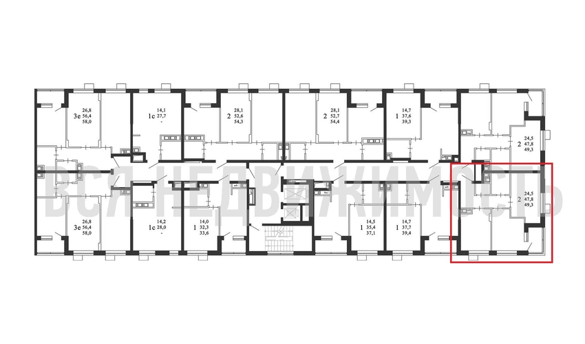 2-комнатная квартира, 49.3кв.м - изображение 1