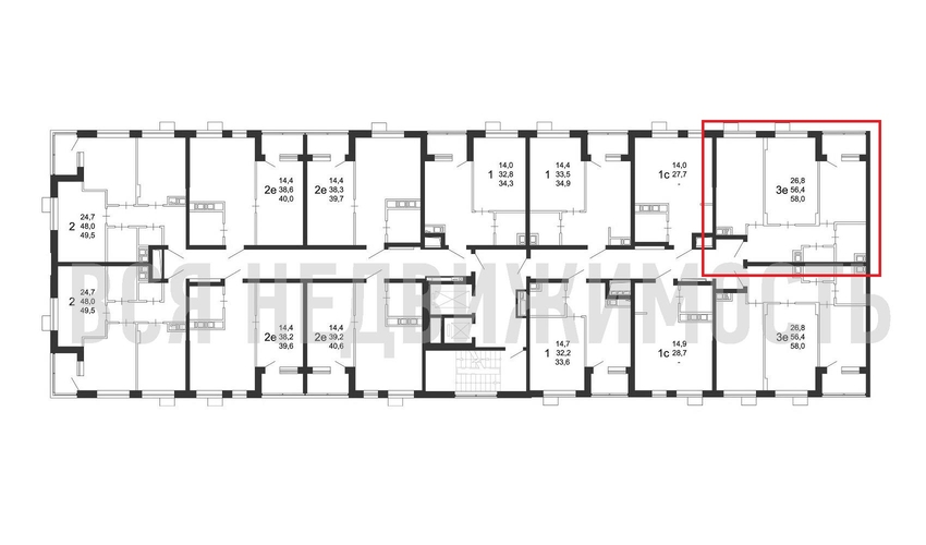 2-комнатная квартира, 58кв.м - изображение 1