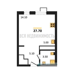 квартира-студия, 27,7кв.м. квартира-студия, 27,7кв.м. - изображение 1