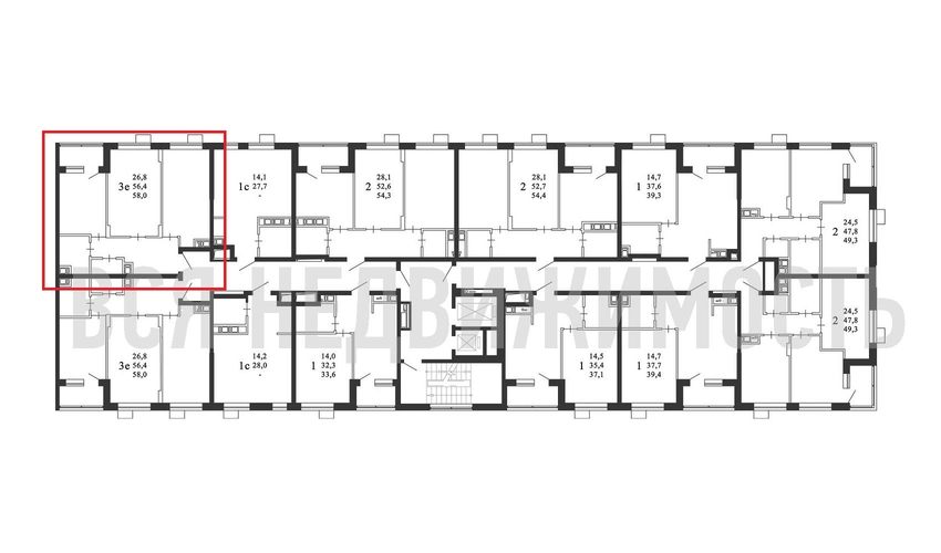 2-комнатная квартира, 58кв.м - изображение 1