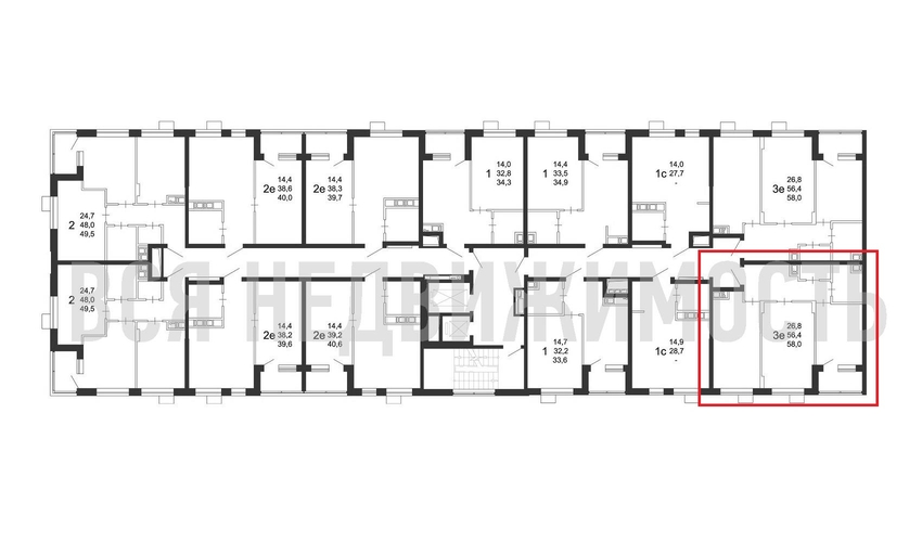 2-комнатная квартира, 58кв.м - изображение 1