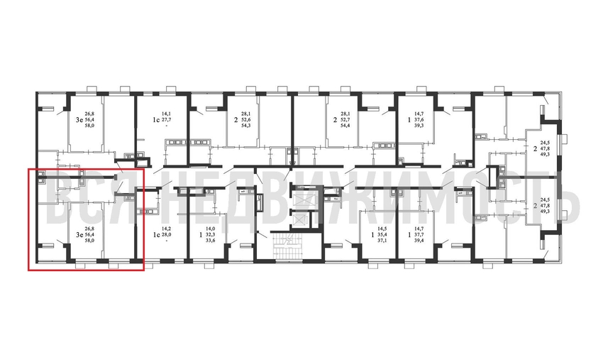 2-комнатная квартира, 58кв.м - изображение 1