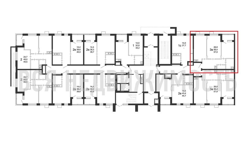 2-комнатная квартира, 57.9кв.м - изображение 1