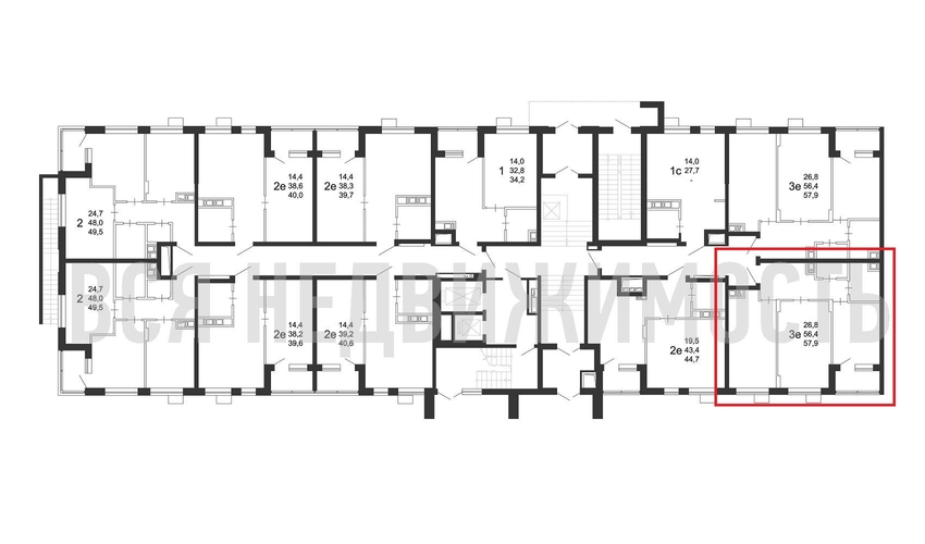2-комнатная квартира, 57.9кв.м - изображение 1