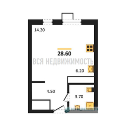 квартира-студия, 28,6кв.м. - изображение 1