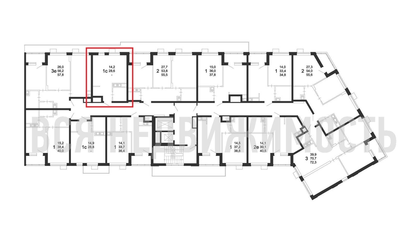 квартира-студия, 28,6кв.м. - изображение 1