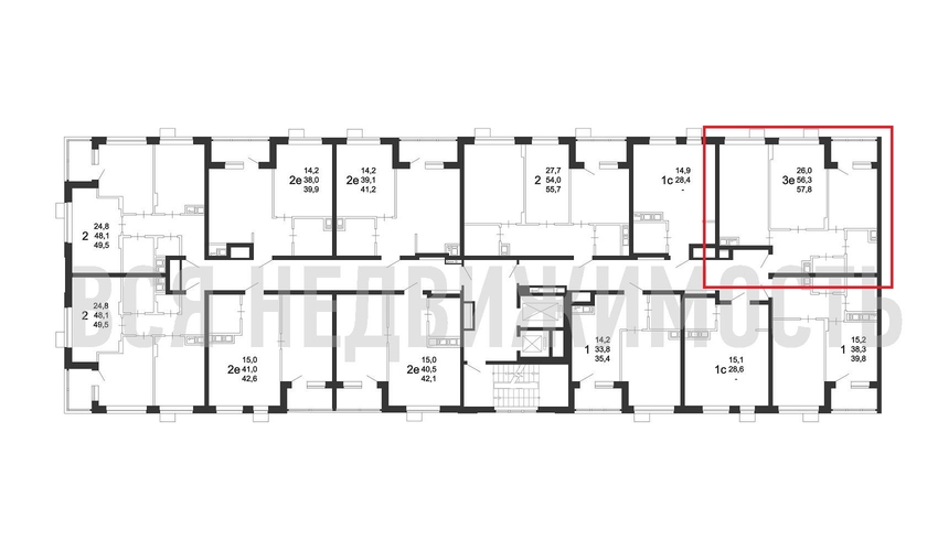 2-комнатная квартира, 57.9кв.м - изображение 1