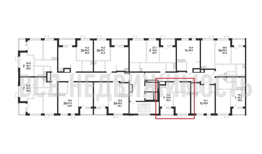 1-комнатная квартира, 35.3кв.м - изображение 1