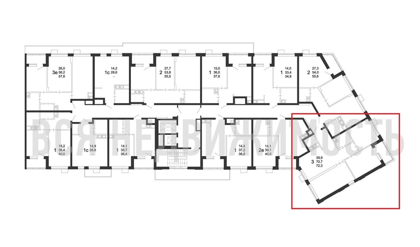 3-комнатная квартира, 72.3кв.м - изображение 1