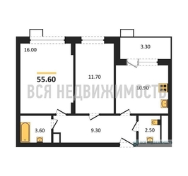 2-комнатная квартира, 55.6кв.м - изображение 1