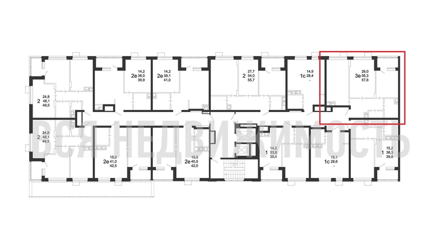 2-комнатная квартира, 57.8кв.м - изображение 1