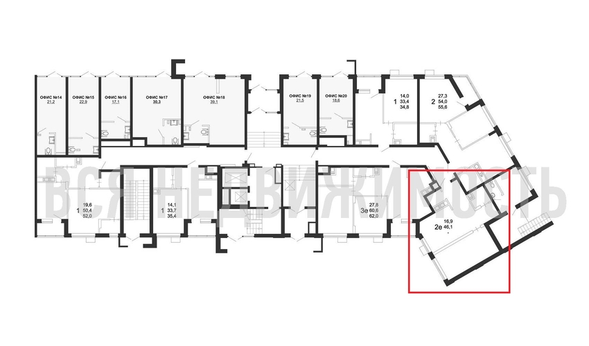 1-комнатная квартира, 46.1кв.м - изображение 1