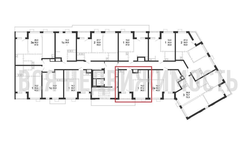 1-комнатная квартира, 38.8кв.м - изображение 1