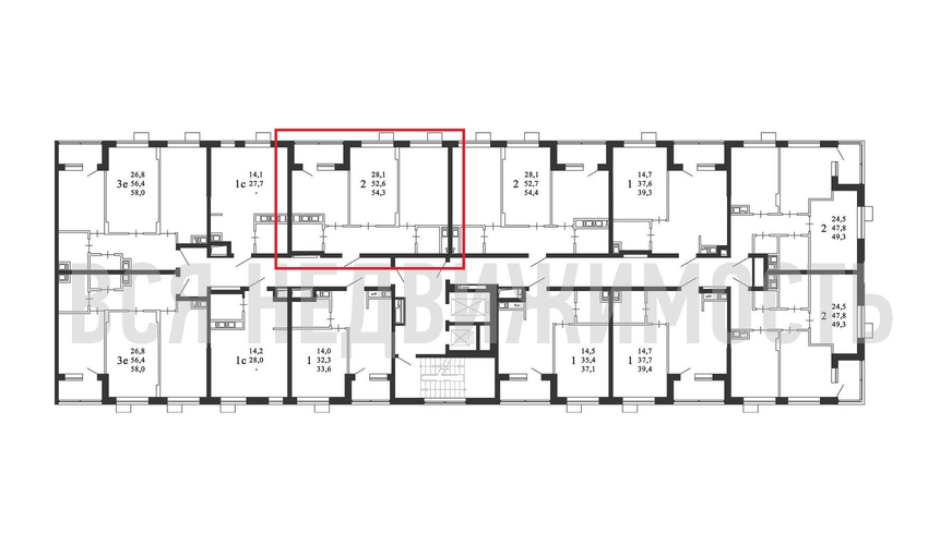 2-комнатная квартира, 54.3кв.м - изображение 1