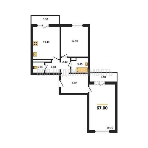 2-комнатная квартира, 67кв.м - изображение 0