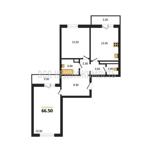 2-комнатная квартира, 66.5кв.м - изображение 0